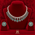Florina Pearl Necklace Set - Mint Green