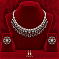 Florina Pearl Necklace Set - Ruby Red