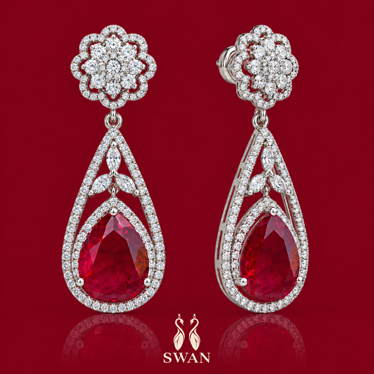 Roselle Ruby Earrings