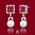 Estelle Ruby Pearl Earrings