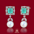 Estelle Mint Pearl Earrings