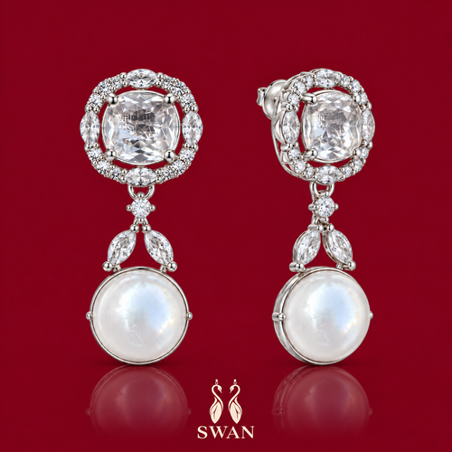 Aurelle Crystal Pearl Earrings